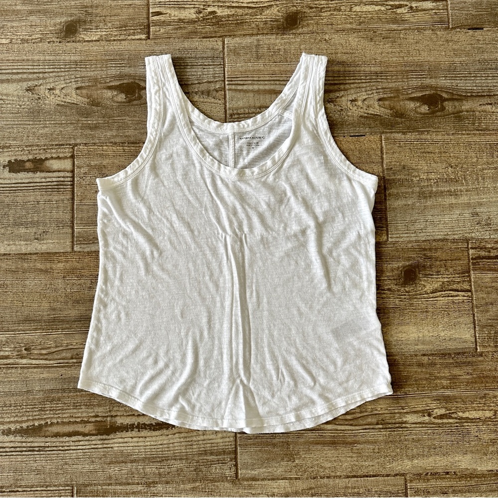 Banana Republic Cozy Slub white tank top